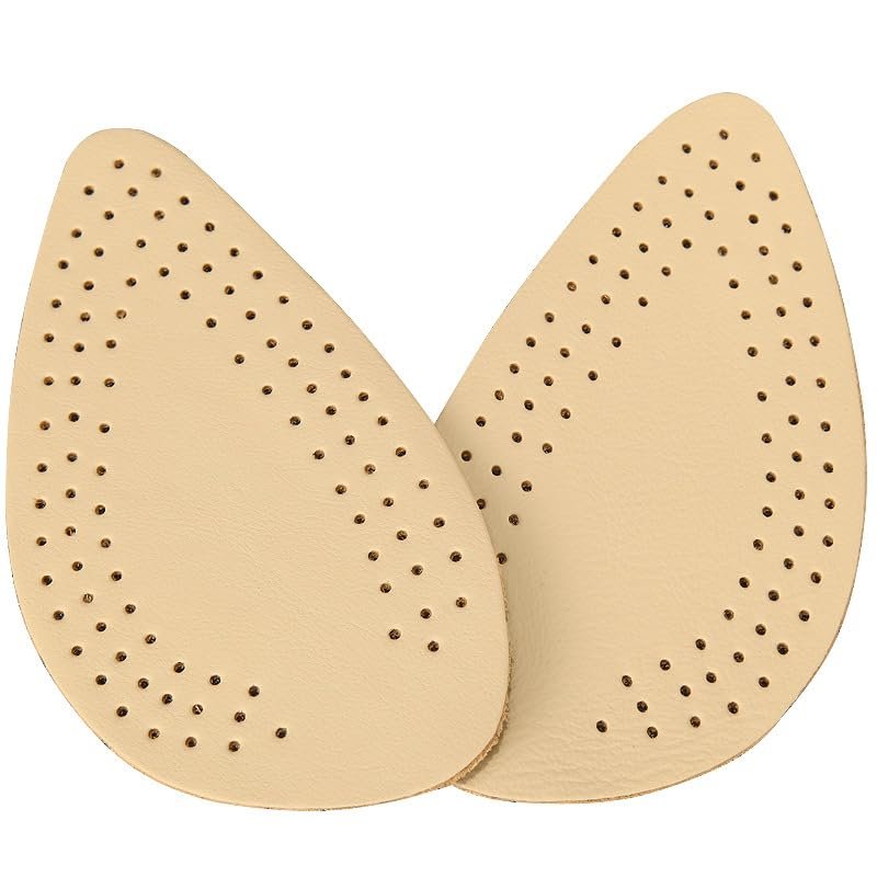 Cowhide Metatarsal Pads, 6 Pairs Ball of Foot Cushions for Women's High Heels Shoe Insoles Leather Shoes Inserts