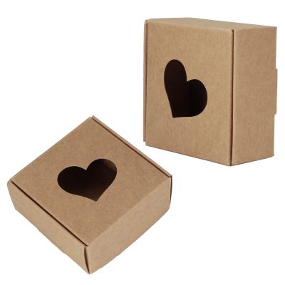 50Pcs Kraft Paper HandMade Box Wedding Favor Box Candy Jewelry Packing Packaging
