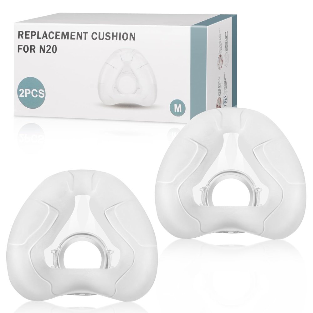 Nasal Mask Cushion for AirFit N20, 2 Packs Reliable Seal & Perfect Fit for Nasal Pillow Mask Cushions - Replacement Supplies (L)