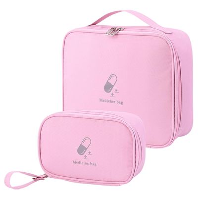 2PCS Medicine Bag First Aid Bag - Travel Medicine Bag Case Organizer - Empty Medical Supplies Organizer Bag Portable Travel Medicine Pouch for Home Office Kitchen Traveling Cycling Work