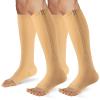 FOFLORA Zipper Compression Socks Women & Men |15-20mmHg Open Toe knee high view 1