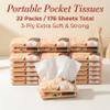 22 Packs Travel Tissue Packs - Pocket Tissues Travel Size 8 Count 3-ply Paper Pocket for Travelling, Wedding, Party Favors,Car, Handbags, Pockets view 4