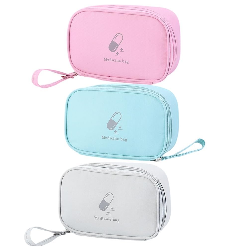 3PCS Medicine Bag First Aid Bag - Travel Medicine Bag Case Organizer - Empty Medical Supplies Organizer Bag Portable Travel Medicine Pouch for Home Office Kitchen Traveling Cycling Work