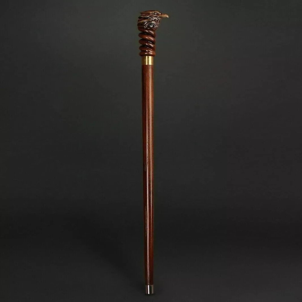 Walking Stick Cane Eagle Head Hand Carved Handmade Handle Wooden Walking Stick Cane Hiking Designer