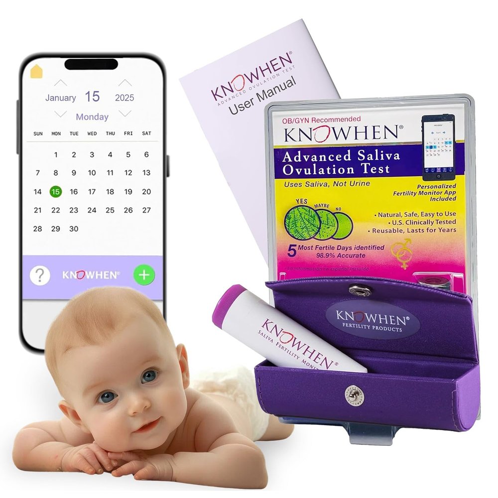 KNOWHEN Saliva Ovulation Tests Kit  Non-Invasive Ovulation Predictor kit, Unlimited Tests for Fertility Tracking  No Waste, No Urine Mess  Hygienic Ovulation Days Tracker Kit for Family Planning