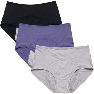 New Upgrade Leakproof Ladies Underwear, Leak Proof Underwear for Women Leakproof Panties for Over 60#s Incontinence (3PCS-b,US-4XL)