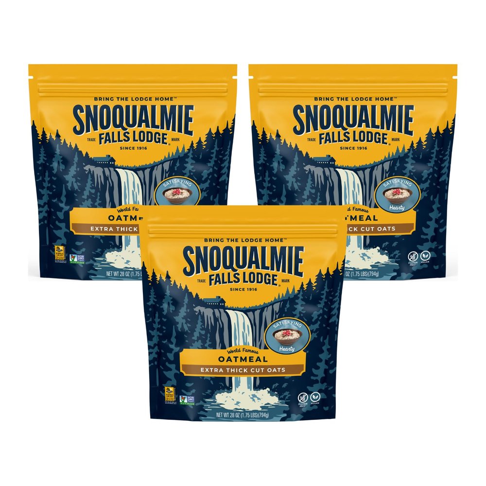 Snoqualmie Falls Lodge Extra-Thick Oatmeal, 28 OZ (Pack of 3)