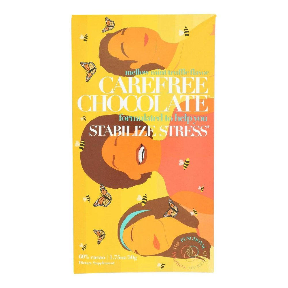 T.he Functional Chocolate Co - Carefree Chocolate Bar 1.75 oz (Pack of 12)