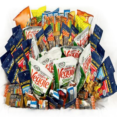 Mixed Snack Box (150 pieces), Assortment of Healthy Snacks for Large Office: for Staff, Team, Client Meetings, and Training sessions. Snacks variety pack.