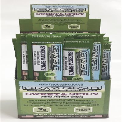 T.housand Hills Lifetime Grass Fed Sweet Beef Snack Stick 1oz (Pack of 48)