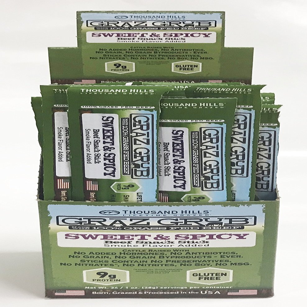 T.housand Hills Lifetime Grass Fed Sweet Beef Snack Stick 1oz (Pack of 48)