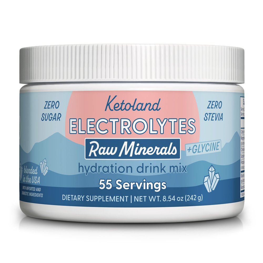 Ketoland Raw Minerals + Glycine | Unflavored Keto Electrolytes Powder | No Sugar, Stevia, or Fillers