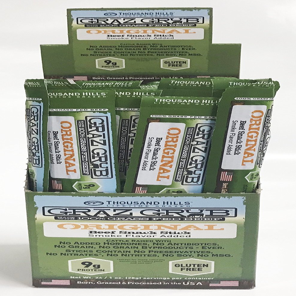 T.housand Hills Lifetime Grass Fed Original Beef Snack Stick 1oz (Pack of 48)