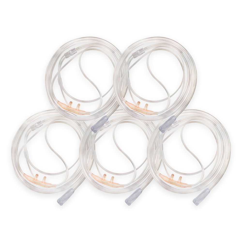 JWYN 5pk 25Ft Adult Oxygen Nasal Cannula, Salter Style, Trumpet Connector