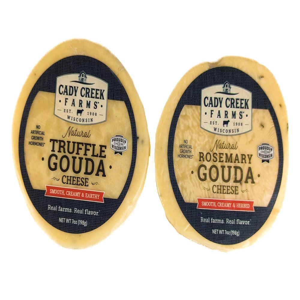 Cady Creek Farms Truffle (2 x 7 oz Wheel) and Rosemary Gouda 7 oz (2 x 7 oz Wheel)