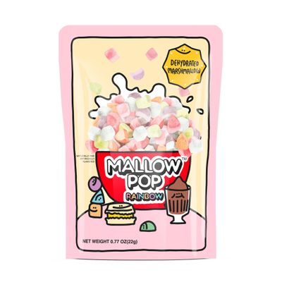 Mallow Pop Rainbow 0.77oz 12 packs Assorted Dehydrated marshmallows, great for Cereal, Yogurt, and Ice Cream Toppings