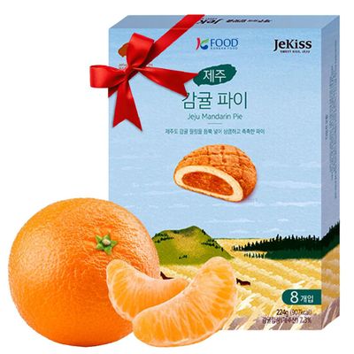 Korean Food JEKISS Jeju Island Tangerine Pie (7.90oz, 8ea) from Jeju Island, Korean Dessert, Korean Snack, gift from Korea, Individually packed