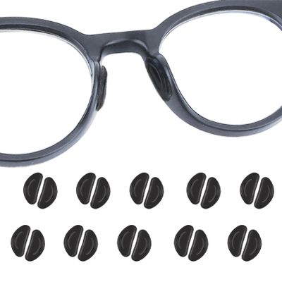 10 Pair Black Silicone Eyeglass Nose Pads, 1mm Thin Adhesive Nose Pads for Glasses, Eye Glasses Nose Pads Non Slip, Anti Slip Glasses Nose Grips, Keep Glasses Sunglasses from Sliding Accessory