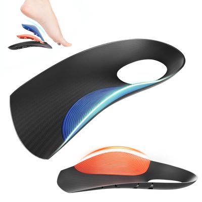 3/4 Removable High Arch Support Shoe Inserts, Orthopedic Insoles for Plantar Fasciitis Relief, Standing All Day Pain Relief, Knee Pain, Over-Pronation, Shoe Insoles for Men & Women - S(Men's 4.5-6)