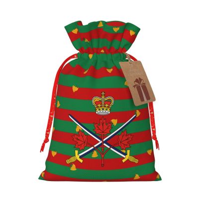 NUSDB Canadian Army Christmas Gift Bags, Santa Wrapping Bag,with Drawstring and Tags for Reusable