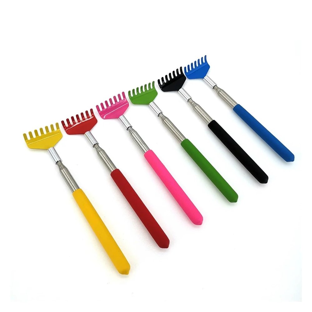 1PCS Telescopic Massage Tools Stainless Steel Hand Grip Elderly Grip Relieve Itch Back Scratcher Elders Tickle Stick(Style s)