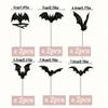 12pcs Halloween Cupcake Toppers Sparkling Black Glitter Bat Decorations For Themed Parties Birthdays Party Supplies Cake Decoration view 4