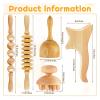 Anti Cellulite Wood Therapy Massage Tools Wooden Massager Roller Gua Sha Cup Maderoterapia Kit Lymphatic Drainage(Style y) view 3
