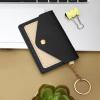 1 Pack Birth Control Pill Case Sleeve Packet 4.3 X 3 Inch PU Leather Wallet Pill Holder Privacy Protection Birth Control Pill Wallet with Key Ring for Pill Card Organizer(Black) view 3