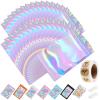 100-pack Holographic Mylar Bags with Clear Window 7.8" x 11.8" Large Resealable Foil Pouches for Food Storage Smell Proof Edible Packaging Bag for Cookies, Jewelry and Small Business view 1