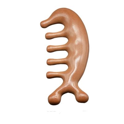 1pcs Imitative Wood Body Meridian Massage Comb Resin Face Shoulder Neck Comb Therapy Circulation Guasha(Style a)