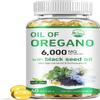 Nature's live Oil of Oregano with Black Seed Oil, 2 in 1 Oregano Supplement for Immune Health, Retains High Concentrated Carvacrol & Thymoquinone, Non-GMO, 60 Softgels, 1 Pack