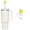 Yellow Cactus Straw Cover for Stanley 40&30 Oz Cup, 10mm Silicone Straw Covers Cap for Stanley Cup Accessories, Straw Cap Stopper for Reusable Straws Tip Lids, Cute Straw Topper for Tumblers view 1