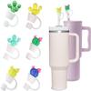 Yellow Cactus Straw Cover for Stanley 40&30 Oz Cup, 10mm Silicone Straw Covers Cap for Stanley Cup Accessories, Straw Cap Stopper for Reusable Straws Tip Lids, Cute Straw Topper for Tumblers view 3