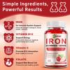 ZHPHK Iron Supplement Gummies, 65mg Iron for Women Men Kids, Natural Vegan Iron Gummy with Folate Gentle on Stomach, Gluten Free, Energy Support & Immune Health, 60 Gummies view 4