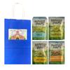 Big Top Deals USA Blue Paper Bag with Snaps Veggie Chips 4-Pack (Cheddar, Mango Chili Lime, Caesar, Wasabi Ranch)  5.25x3.2x8 Custom Bundle view 1