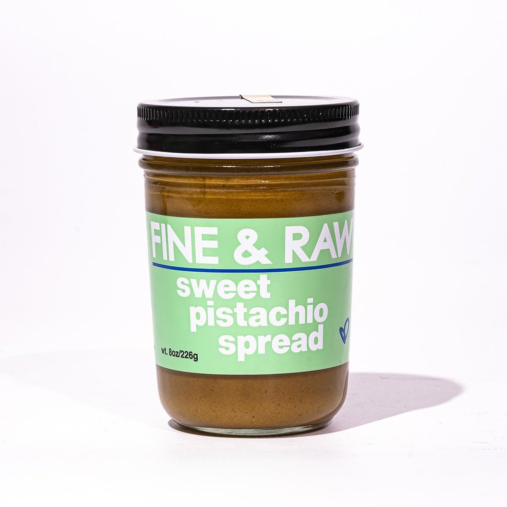 Fine & Raw Sweet Pistachio Spread, Vegan Pistachio Butter, Organic Pistachio Spread 8 Ounces