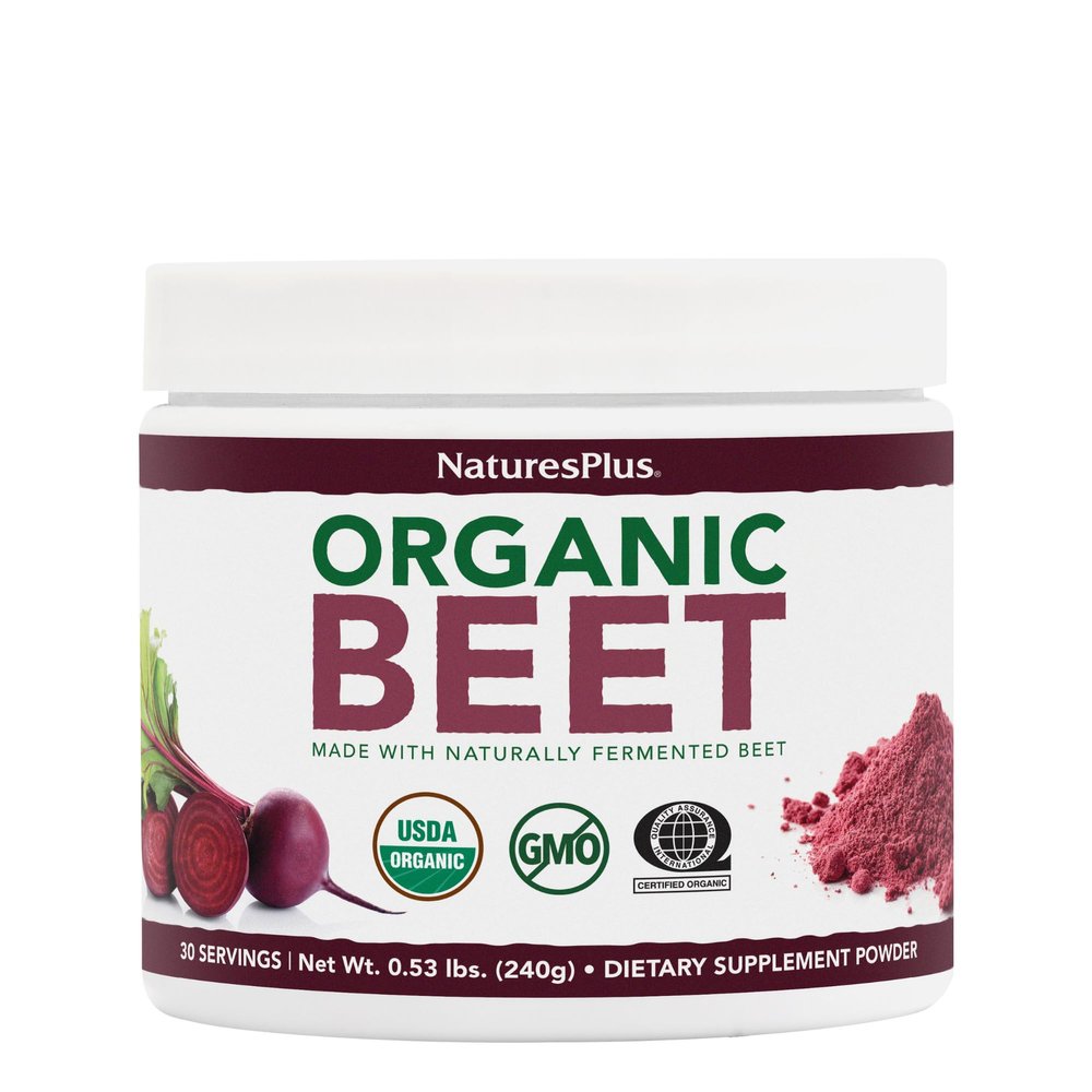 NaturesPlus Organic Beet Powder - 0.53 lbs - Naturally Fermented Beet - USDA Certified Organic, Vegan, Non-GMO - 30 Servings