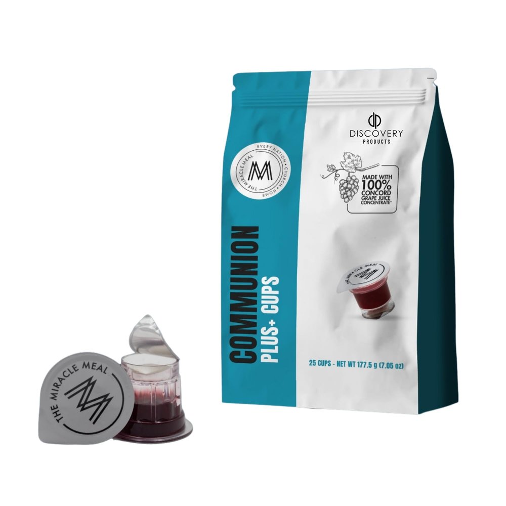 Travel Pack - Pre-Filled Communion Plus Cup - Bag of 25 with Wafer and 100% Concord Grape Juice