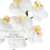 CG Hunter Faux White Orchid Plant, Premium Artificial Indoor Flower Display Stands 24, Beautiful Sculptural Blooms That Lasts Forever, Grey Planter Pot Included view 3