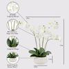 CG Hunter Faux White Orchid Plant, Premium Artificial Indoor Flower Display Stands 23, Beautiful Sculptural Blooms That Lasts Forever, White Planter Pot Included view 2