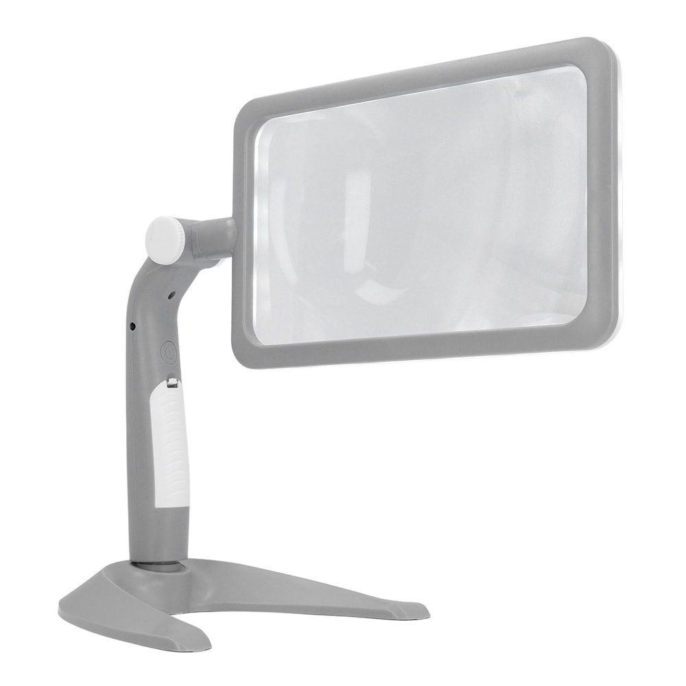 2.5X Magnifying Glass with Light and Stand, 180 Rotation Rectangular Magnifier Detachable Magnifying Desk Lamp, LED Page Magnifier for Reading Small Prints for Low Vision, Seniors