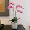 CG Hunter Faux Pink Orchid Plant, Premium Artificial Indoor Flower Display Stands 24, Beautiful Sculptural Blooms That Lasts Forever, Grey Planter Pot Included view 1