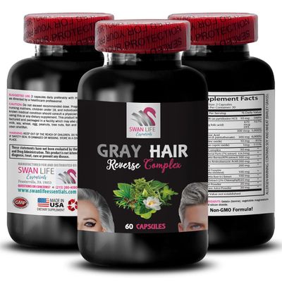 Biotin, dynamic color - GRAY HAIR REVERSE - renewed hair appearance, hair glow, fresh vibrancy, color re-energizer, lush hair, radiant sheen, hair sparkle, revitalizing formula 1 Bottle 60 Capsules