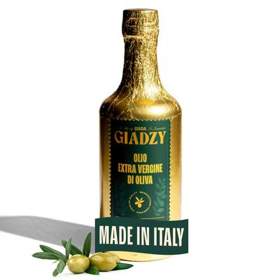 Giadzy by Giada de Laurentiis Olive Oil Extra Virgin - Premium Unfiltered Cold-Pressed Italian Olive Oil, Gold Wrap, Made in Italy, Perfect for Cooking & Gifting. Rich in polyphenols & antioxidants.