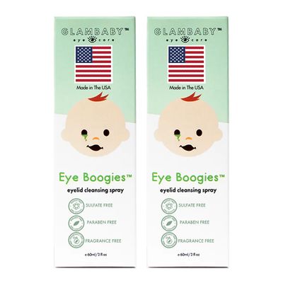 GlamBaby Eye Boogies Child Eyelid Cleanser Spray | Gentle Lid & Lash Hygiene | Wipe-Free Formula, Non-Toxic & Tear-Free for Kids (2 Pack)