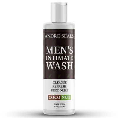 Andre Seals Intimate Wash for Men pH-Balanced Male Hygiene Cleanser, Refreshing Rich Lather | Coconut Lime Scent