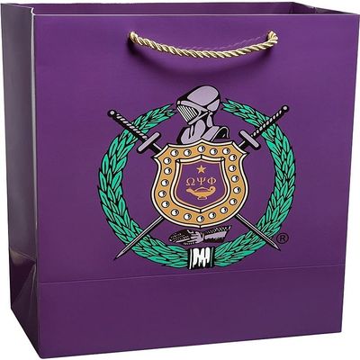 TCEShop Omega Psi/ Phi Medium Gift Bag [Pack of 3 - Purple - 12" x 10" x 5.5"] - ID#11448