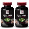 Biotin - Gray Hair Reverse - Horsetail Aerial Parts, Saw Palmetto Berries, PABA, Natural Hair Complex, Stinging Nettle Root, Hair Rejuvenation, Youthful Hair, Hair Pigmentation 2 Bottles 120 Capsules view 1