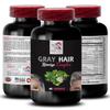 Biotin - Gray Hair Reverse - Horsetail Aerial Parts, Saw Palmetto Berries, PABA, Natural Hair Complex, Stinging Nettle Root, Hair Rejuvenation, Youthful Hair, Hair Pigmentation 2 Bottles 120 Capsules view 2