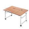 Overbed Table with Wheels Adjustable Height and Length, Thickened Metal Frame Over The Bed Table Adjustable Tilt for Hospital and Home(Brown,100 * 60cm) view 1